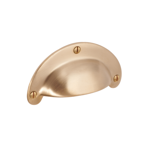 G128 Muszelka klasyczna Mosiądz szczotkowany Złota muszla Uchwyt muszelk Brassini UniMetal.png